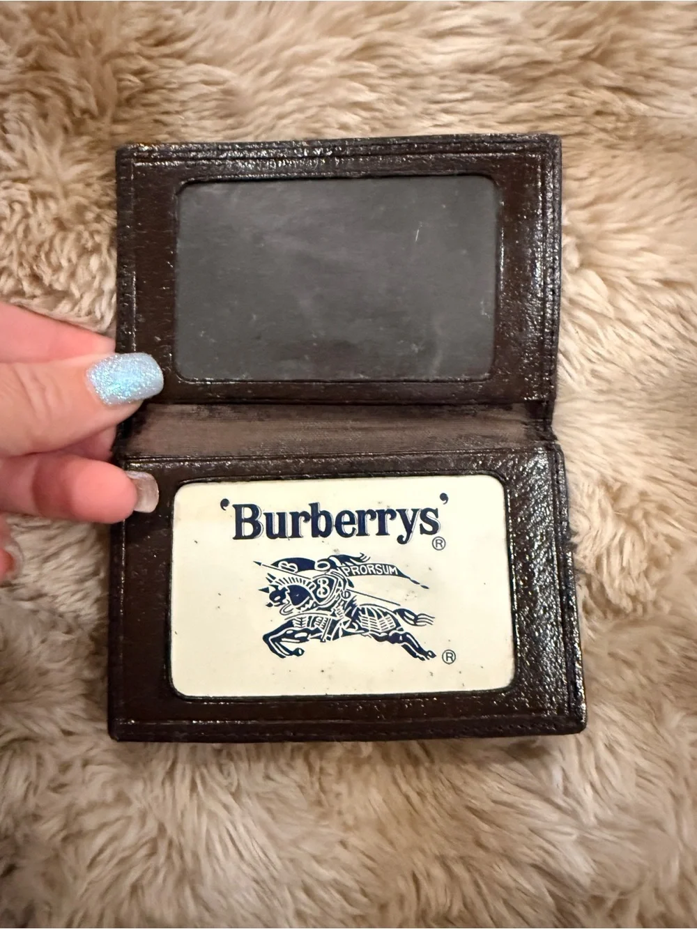 Vintage Burberrys Nova Check Plaid ID Card Holder Wallet – Brown Leather